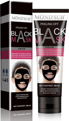 

MONDSUB Peel Off Black Mask Blackhead Remover with Original activated charcoal for absorption of blackheads from Nose (Pack of 2 100 ml eachl)(200 ml)