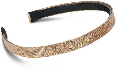 

Streemaya Stylish Stone beaded Hair Band For Girls - 5 to 15 Years Hair Band(Gold)