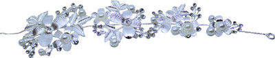 

Tied Ribbons Bridal Hair Accessories Tiara for Women Wedding Parties Hair Band(Silver)