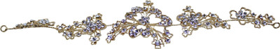 

Tied Ribbons Floral Rhinestone Crystal Tiara Hair Band for Women Girls Hair Band(Gold)