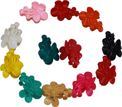 

ZEVORA Trendy Set of 12 Colorful Hair Clutcher Hair Pin Accessory for Girls & Women Jewellery Hair Clip(Multicolor)