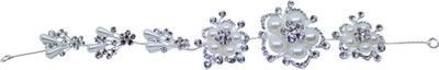 

Tied Ribbons Wedding Hair Accessories Tiara for Bride Girls Women Hair Band(Silver)