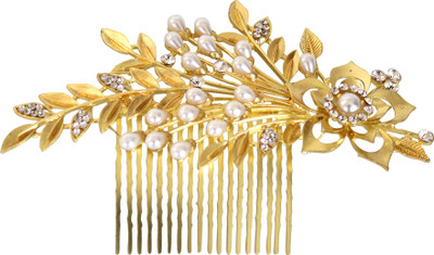 

Tied Ribbons Hair Clip Wedding Golden Clutches for bridal Women Hair Clip(Gold)