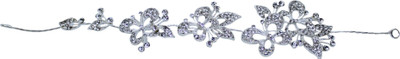 

Tied Ribbons Bridal Floral Rhinestone Crystal Tiara Hair Band for Parties Wedding Hair Band(Silver)