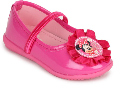 Minnie Girls Velcro Ballerinas(Pink