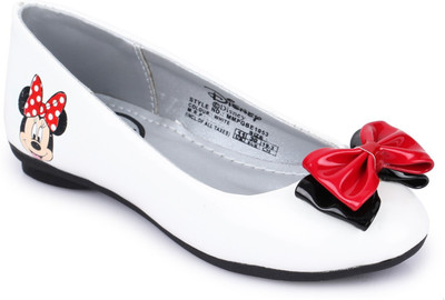 

Minnie Girls Slip on Ballerinas(White