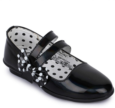 

Minnie Girls Velcro Ballerinas(Black