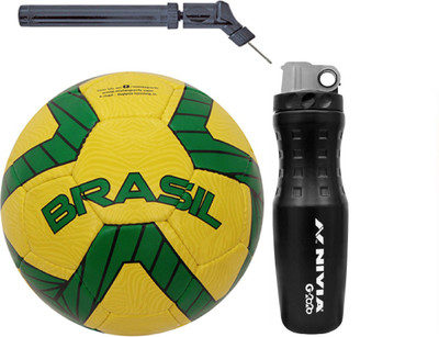 

Nivia KrossWorld Brazil Football With G2020 Sipper And Double action Pump Kit Football Kit