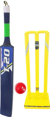 

Jaspo T-20 Wooden Cricket Set(Size-5)(1 Wooden bat,1 T-20 Ball,3 Plastic Stumps,2 Bail)(BLUE) Cricket Kit