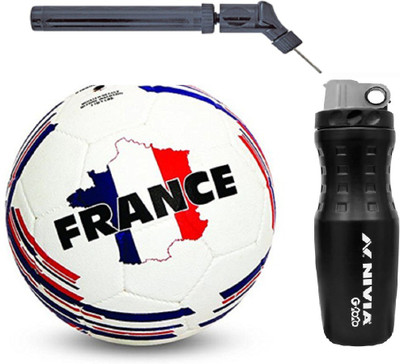 

Nivia France Country Color Football With G2020 Sipper And Double action Pump Kit Football Kit