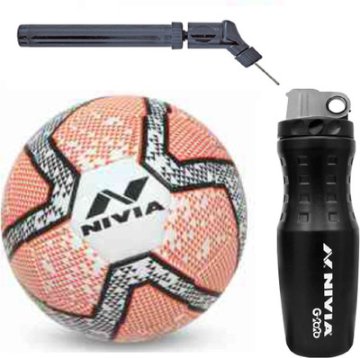 

Nivia Rabona 2.0 Pink Football With G2020 Sipper And Double action Pump Kit Football Kit