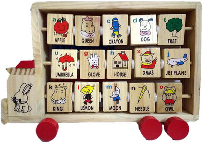

Vision Activity Truck to Learn Abacus Alphabets Numbers and Time - Eco-friendly Wooden Toys(Multicolor)