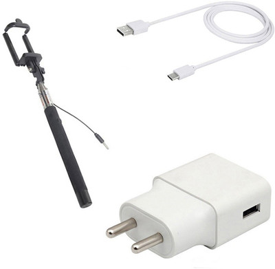 DAKRON Wall Charger Accessory Combo for Samsung Galaxy A8 Plus(White)