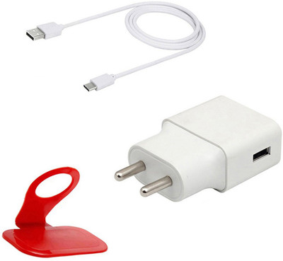 DAKRON Wall Charger Accessory Combo for Samsung Galaxy A8 Plus(White)