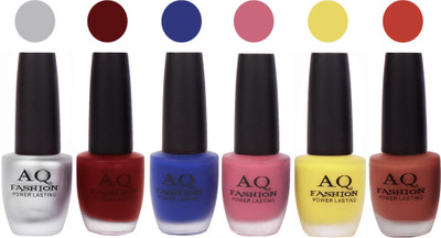 

AQ Fashion Gel Velvet Matte Nail polish combo 6957 Multicolor(Pack of 6)