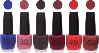

AQ Fashion Gel Velvet Matte Nail polish combo 6901 Multicolor(Pack of 6)