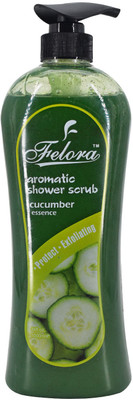 Felora Aromatic Shower Scrub, Cucumber Essence, 1000ml Scrub(1000 ml)