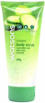 Watsons Cream Body Scrub With Cucumber And Aloe Vera Scented, 200g Scrub(200 ml)