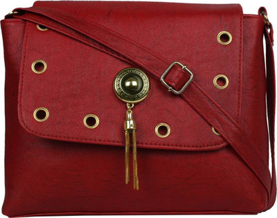 

rita fashion Women Casual Maroon PU Sling Bag