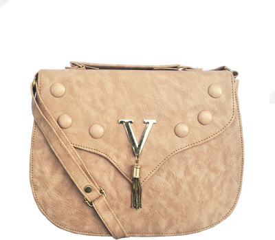 AVS Women Evening/Party, Casual Beige PU Sling Bag