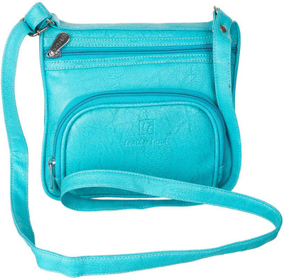 

Leather Land Women Formal Blue Leatherette Sling Bag