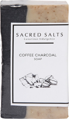 

Sacred Salts Cream Charcoal Gentle Exfoliating Handmade Castile Soap| 100% Natural Organic Bathing Bar | Nourishing Soap for Face & Body | 100g(100 g)