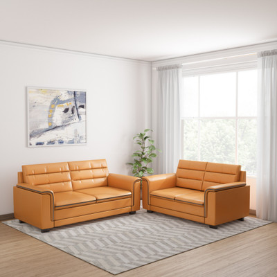 Kurlon Cara Leatherette 3 + 2 Beige Sofa Set