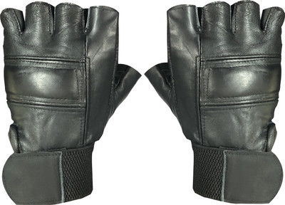 

JMO27Deals Exercise Weight Lifting Leather Padding Gym & Fitness Gloves (, Black