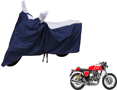 Auto Hub Two Wheeler Cover for Royal Enfield(Continental GT, Blue, Silver)