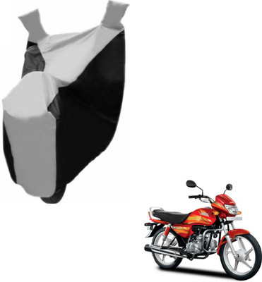NIKS Two Wheeler Cover for Hero(CD deluxe, Black, Silver)
