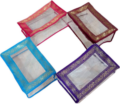 

Shriya Collection Small makeup Pouch Jama Lace Pack of 4 Makeup And Jewellery Vanity Box(Multicolor)