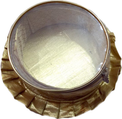

Shriya Collection Small Makeup Pouch Round Shape Golden Lace Makeup And Jewellery Vanity Box(Gold)