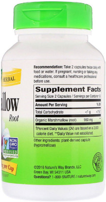 

Nature's Way Marshmallow Root, 480 mg, 100 Veg. Capsules(100 No)