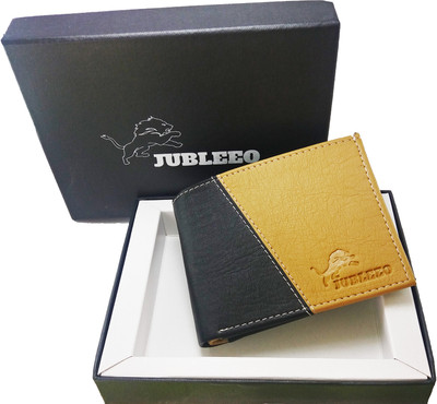 

jubleeo Men Tan Genuine Leather Wallet(4 Card Slots), Black