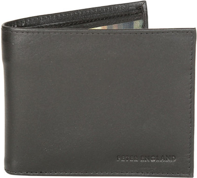 

Peter England Men Black Genuine Leather Wallet(6 Card Slots)