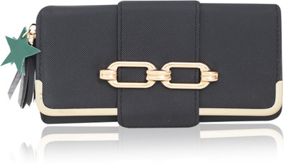 

BeeFashionable Women Black Artificial Leather Wrist Wallet(5 Card Slots)