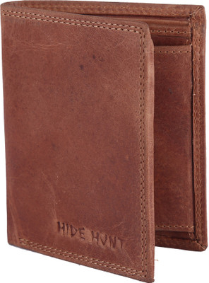 

Hide Hunt Men Tan Genuine Leather Wallet(5 Card Slots)