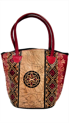 

snb handicrafts Balti_Batik Design Handbags Bags Bucket Shape Shantiniketan Ethnic Handicraft Bags Genuine Leather Multipurpose Bag(Multicolor, 4 L)