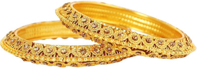 Darsha Collections Alloy Crystal Gold-plated Kada(Pack of 2)