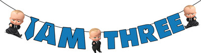 

PARTY PROPZ Boss Baby Theme (I am Three Banner) Banner(7.8 ft, Pack of 1)