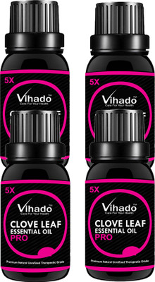 

VIHADO 5X PRO Clove Essential Oil, - 100% Pure & Organic, Natural, Undiluted for Aromatherapy, Hair Care, Skin Care & Natural Remedies - (25 ml) (pack of 4)(25 ml)