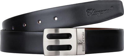 

ELEEGANCE Men Black Genuine Leather Reversible Belt