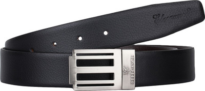 

ELEEGANCE Men Black Genuine Leather Reversible Belt