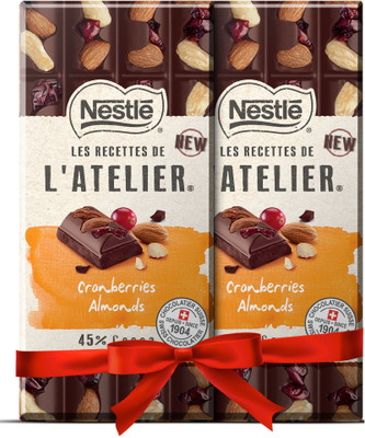 Nestle Les Recettes de l'Atelier Dark Almonds & Cranberries Bars(Pack of 2, 390 g)