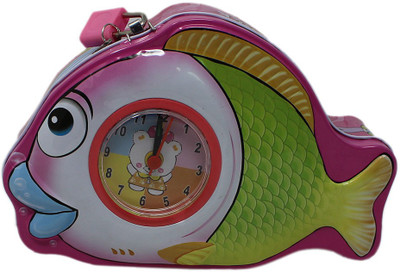 Tootpado Metal Piggy Bank With Clock For Kids Fish - Pink - (1BOX203) - Money Kiddy Coin Bank Coin Bank(Pink)