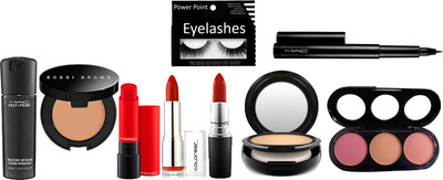 

powerpoint Eyelashes&Mac Face Serum&Liptensity Lipstick&Red Lipstick&Studio Fix Compact&3 Shade Blusher&Pen Eyeliner&Bobbi Brown Concealer&ColorBar Lipstick(Set of 9)