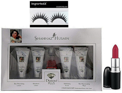 

importedd Eyelashas, Mac Lipstick, Sahnaz Husain Facial Kit(Set of 3)