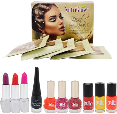 

NutriGlow Combo of Pearl Facial kit with Makeup Kit(Set of 1)