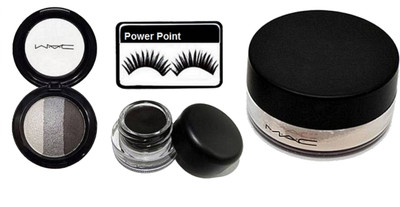 

power point Eyelashes,Select Sheer Mac Loose Powder and Fluidline Gel Eye-Liner& Eyeshadow Fard A Joues Mineralize(Set of 4)