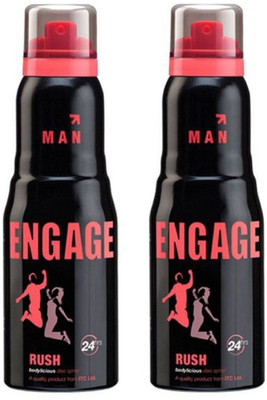 

Engage Rush + Rush Deodorant Spray - For Men(150 ml, Pack of 2)